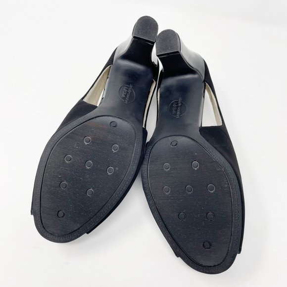 Life Stride Womens Black Vegan Suede Comfort Heel Slip On Peep toe Pumps 9.5 - Picture 9 of 11